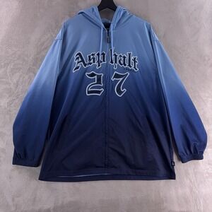 Starter Asphalt Legend Hoodie Mens Size Large Blue Full Zip Lightweight Y2K
